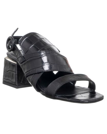 Sandales en Cuir Lena noires - Talon 5.5 cm
